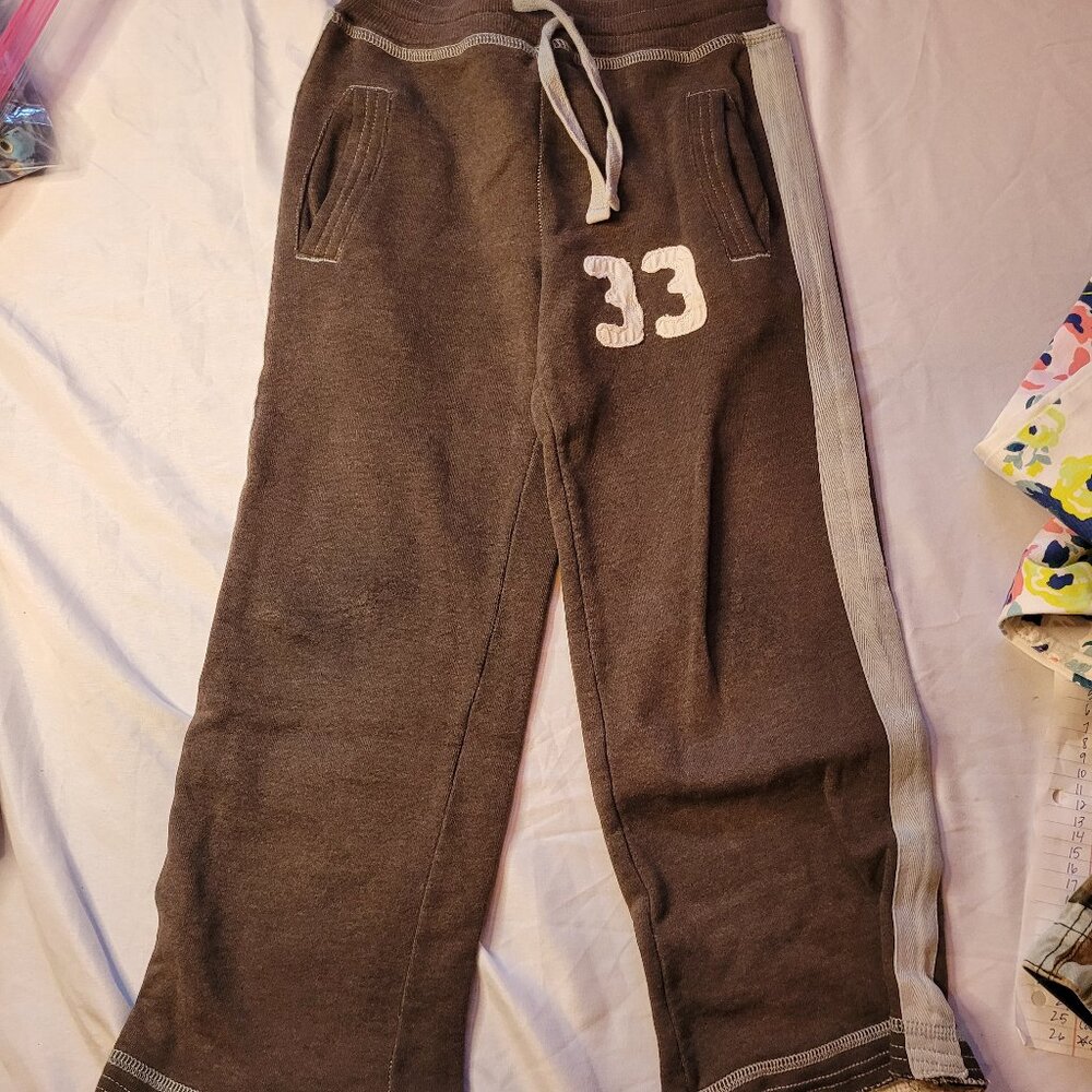 Mini Boden boys brown 33 sweatpants size 7 GUC